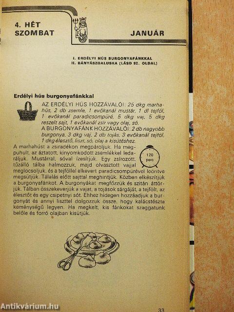 Hónapok, napok, ételek