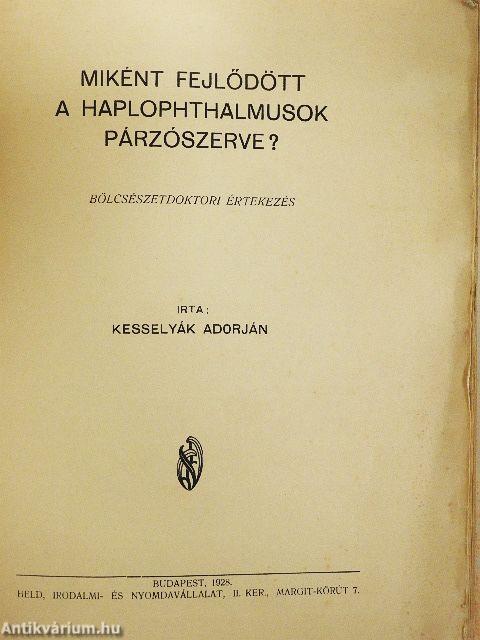 Miként fejlődött a haplophtalmusok párzószerve?