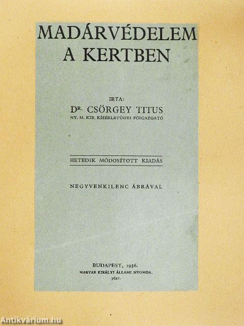 Madárvédelem a kertben