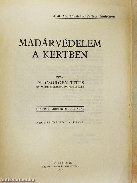 Madárvédelem a kertben