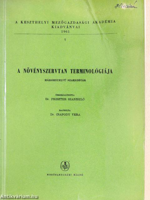 A növényszervtan terminológiája