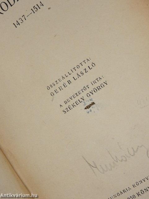 A magyar parasztháborúk irodalma 1437-1514