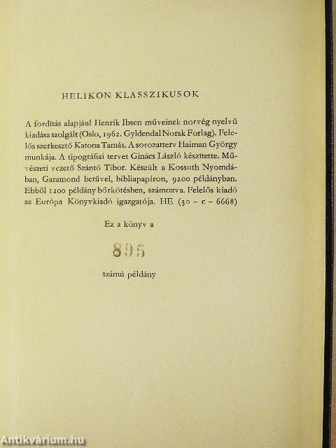 Henrik Ibsen színművei I-II.