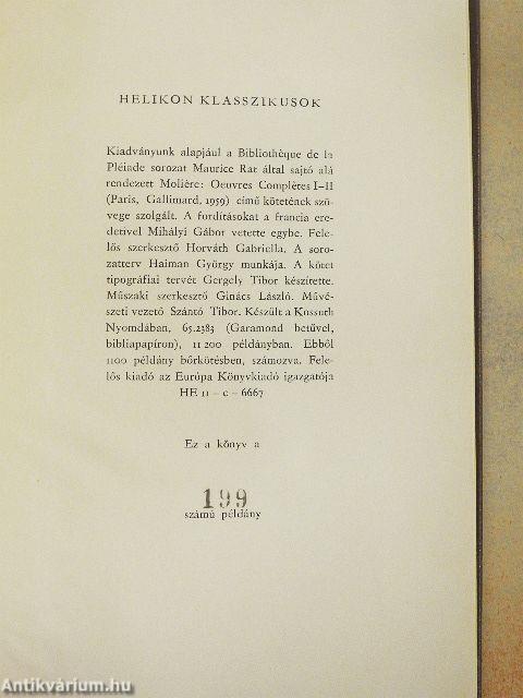 Moliére összes színművei I-II.