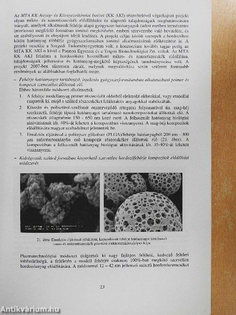 Válogatás az MTA kutatóintézeteinek 2007. évi kutatási eredményeiből