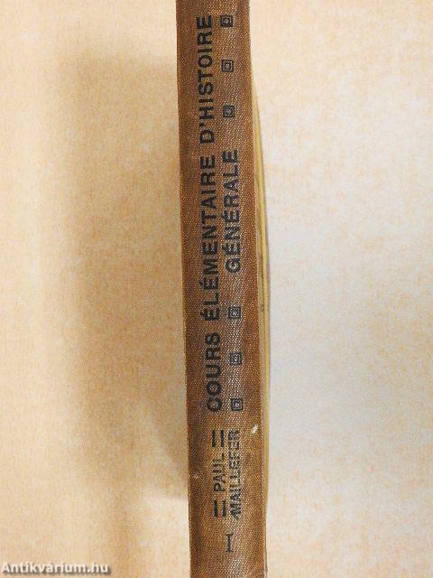 Cours Élémentaire d'Histoire Générale I.