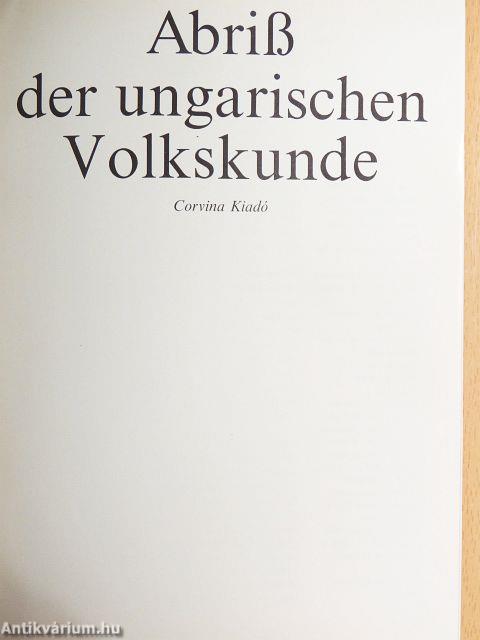Abriß der ungarischen Volkskunde