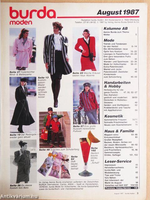 Burda Moden August 1987