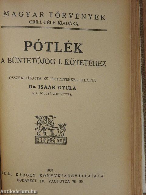 Büntető törvénykönyv I-II.