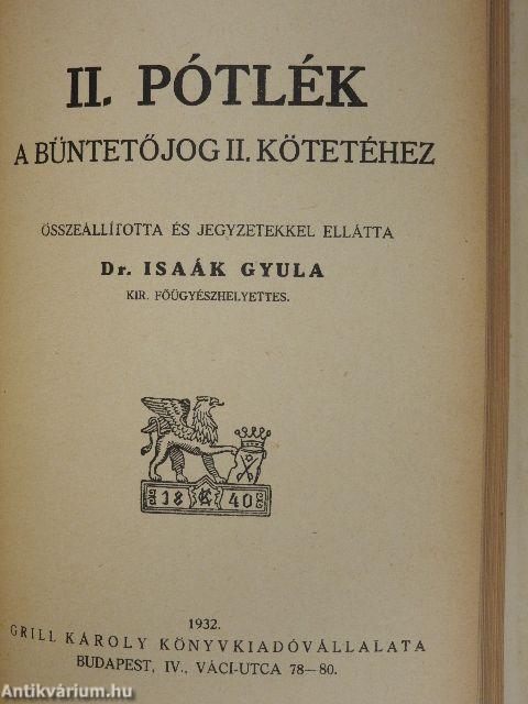 Büntető törvénykönyv I-II.