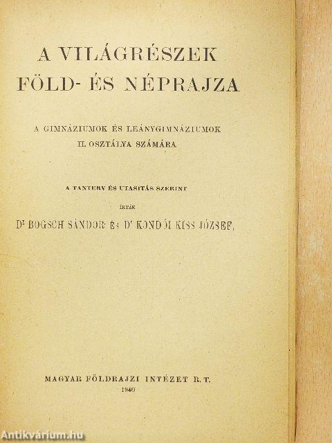 A világrészek föld- és néprajza