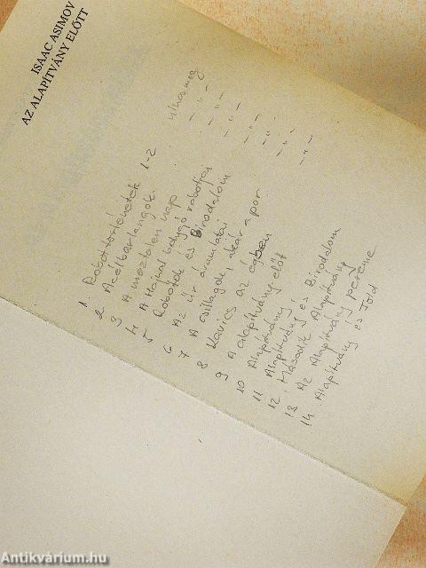 Az Alapítvány előtt