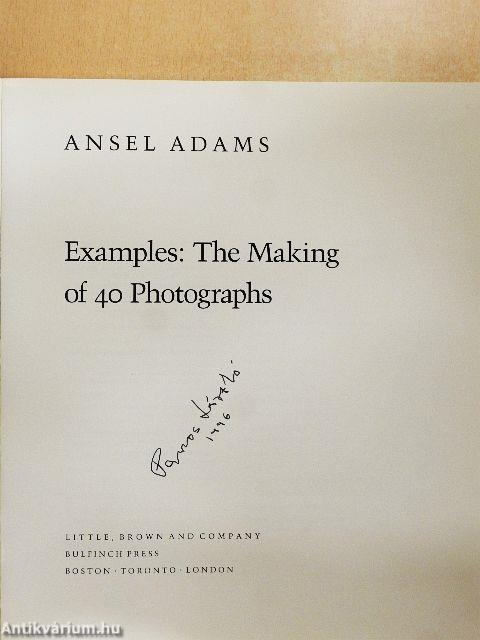 Examples: The Making of 40 Photographs