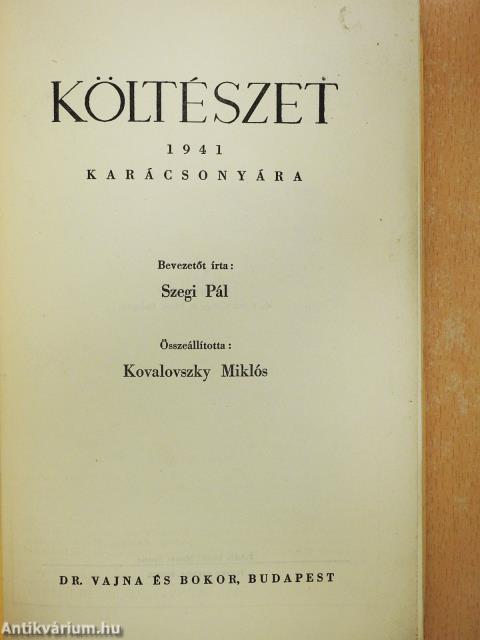 Költészet 1941 karácsonyára