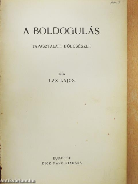 A boldogulás