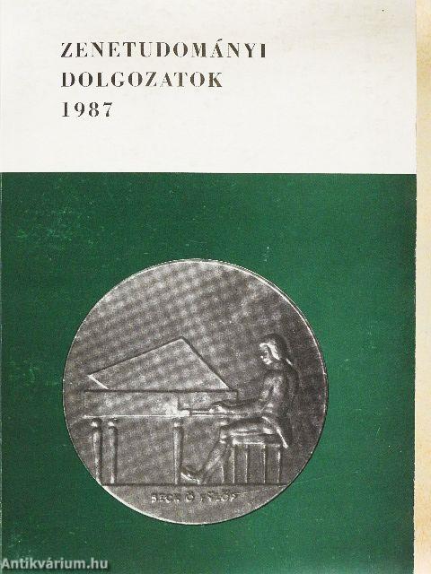 Zenetudományi dolgozatok 1987