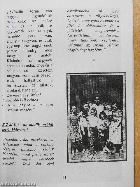 A Kodály Zoltán Magyar Kórusiskola jubileumi emlékkönyve 1989-1999