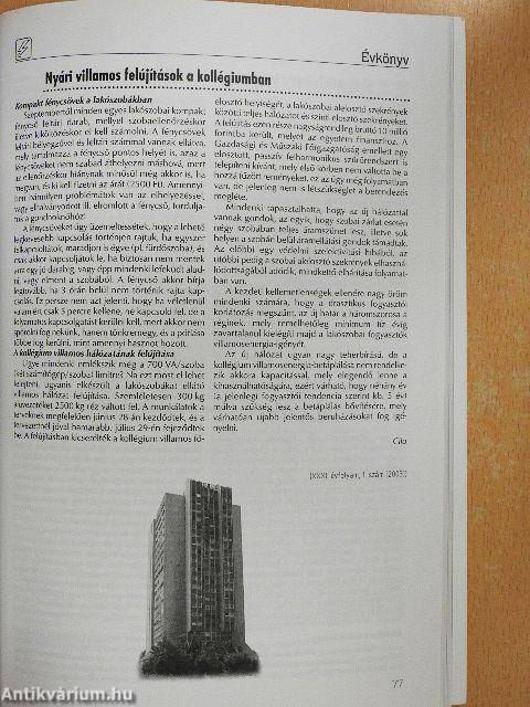 Budapesti Műszaki és Gazdaságtudományi Egyetem Villamosmérnöki és Informatikai Kar évkönyv 2006