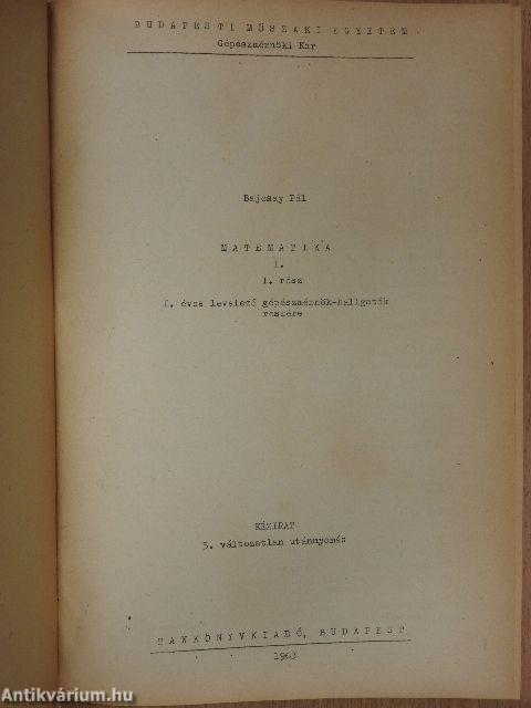 Matematika I-III.