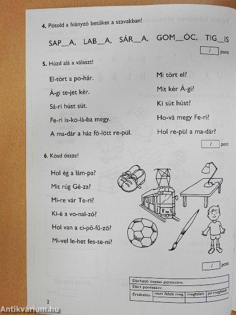 Felmérő feladatlapok az 1. osztályos tankönyvcsomaghoz