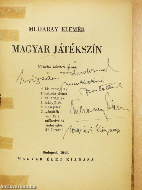 Magyar játékszín (dedikált példány)