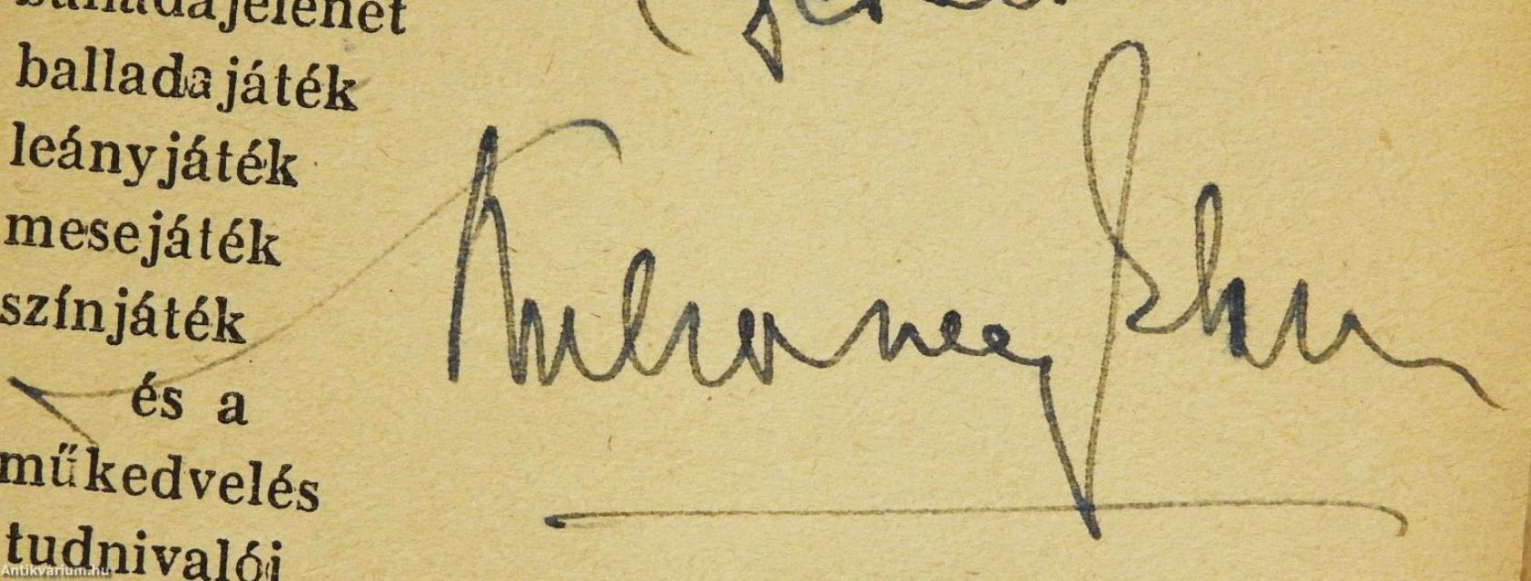 Magyar játékszín (dedikált példány)