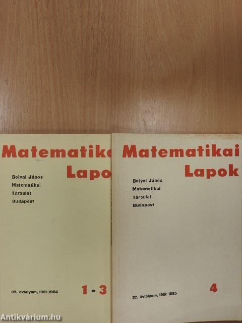 Matematikai Lapok 1981-1985/1-4.