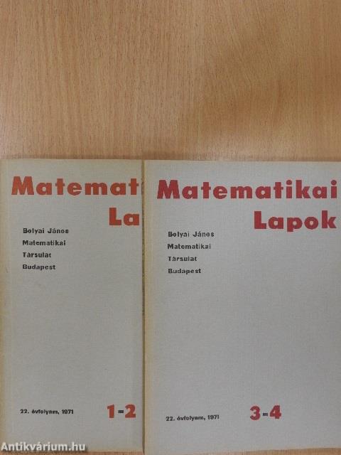 Matematikai Lapok 1971/1-4.