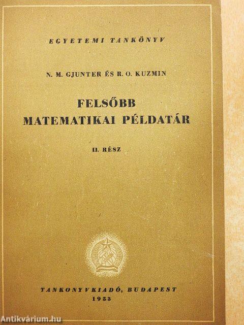 Felsőbb matematikai példatár II.