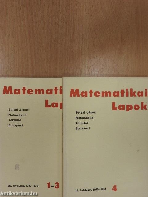 Matematikai Lapok 1977-1981.