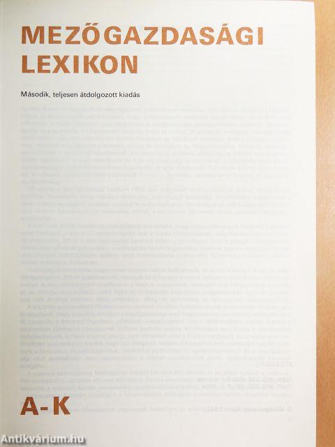Mezőgazdasági Lexikon I-II.