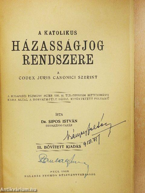 A katolikus házasságjog rendszere