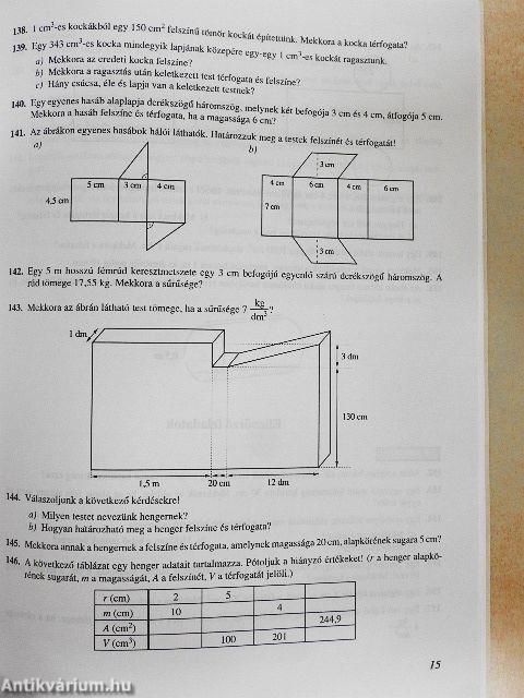 Matematika feladatsorozatok általános iskolásoknak 7. osztály