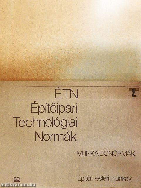 Építőipari technológiai normák 2.