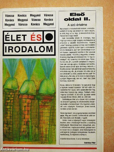 Élet és Irodalom - Első oldal II.