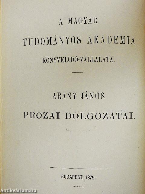 Arany János prozai dolgozatai