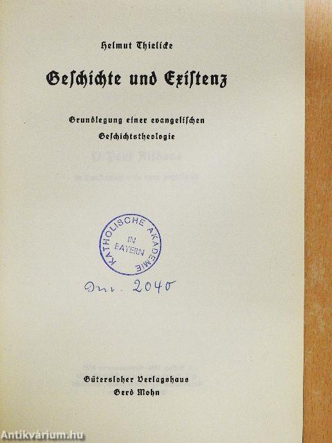 Geschichte und Existenz (gótbetűs)