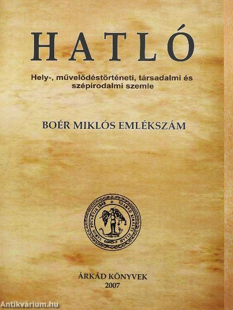 Hatló 1. - Boér Miklós emlékszám