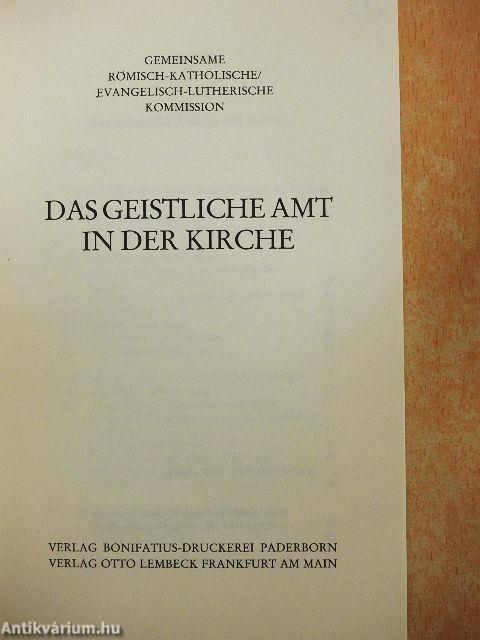 Das Geistliche Amt in der Kirche