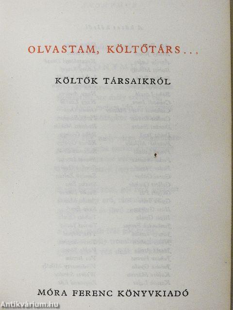 Olvastam, költőtárs...