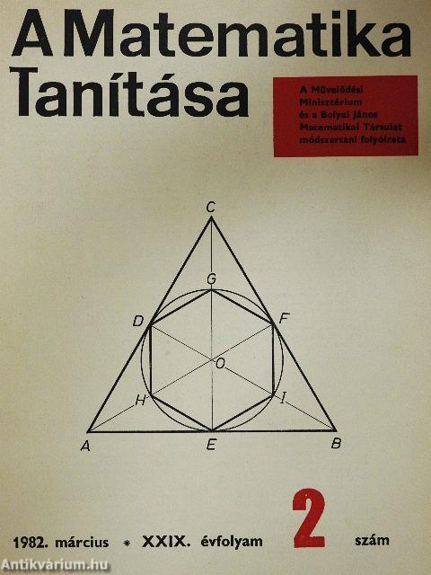 A matematika tanítása 1982. március