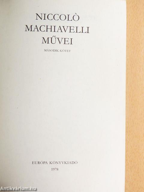 Niccoló Machiavelli művei II.