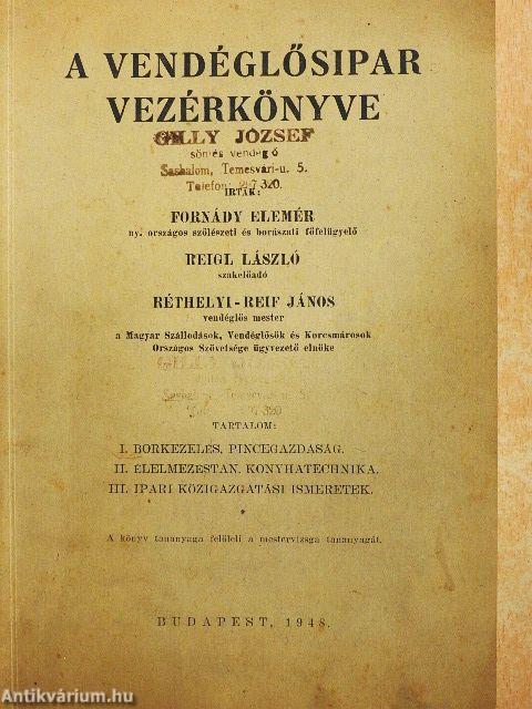 A vendéglősipar vezérkönyve