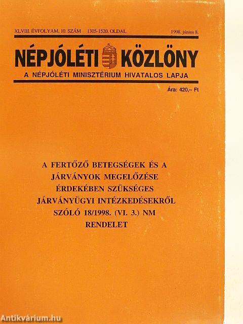 Népjóléti Közlöny 1998. június 8.