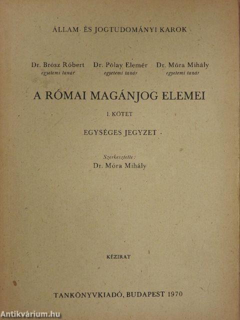 A római magánjog elemei I.