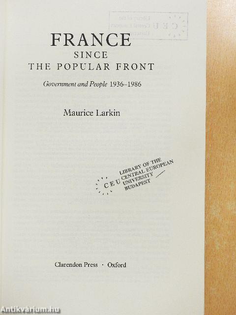 France Since the Popular Front
