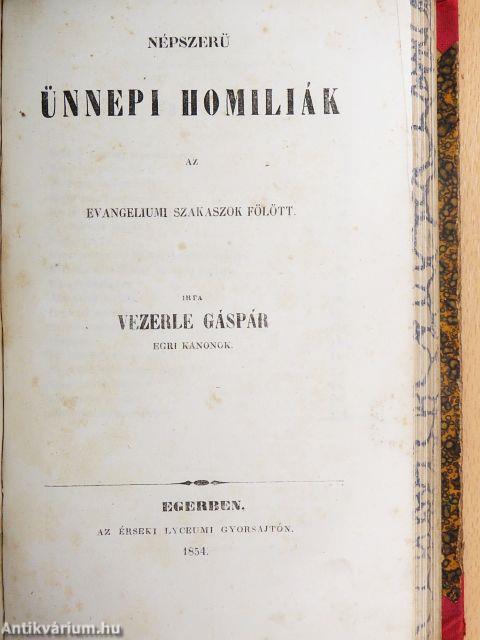 Népszerü vasárnapi homiliák az evangeliumi szakaszok fölött I-III.