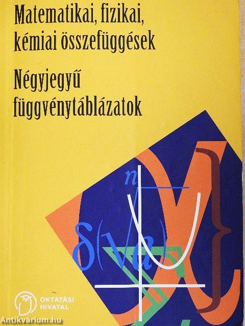 Négyjegyű függvénytáblázatok