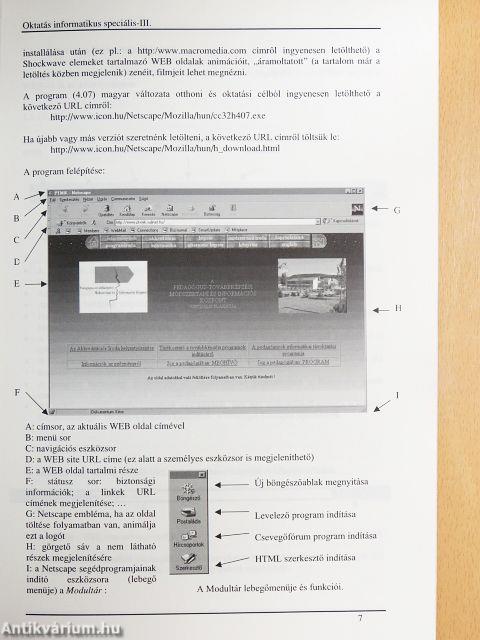 Oktatás informatikus Speciális tantárgyi modul III.