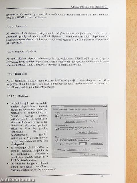 Oktatás informatikus Speciális tantárgyi modul III.